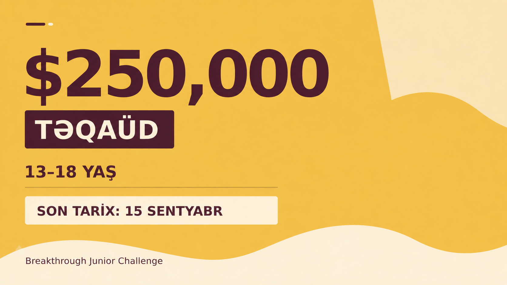 Breakthrough Junior Challenge 2026 üçün rəsmi vizual